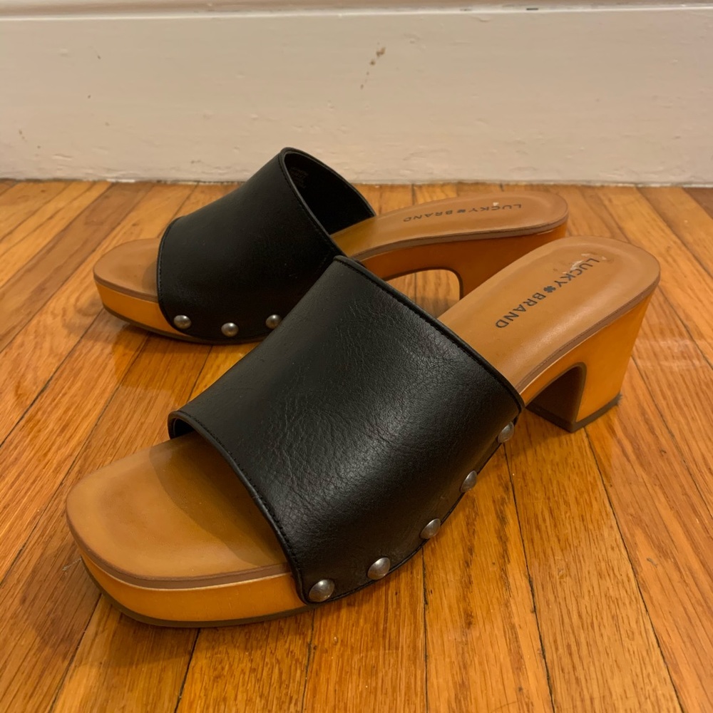 Women's Lucky Brand Fineena High Heel Clog Mules
